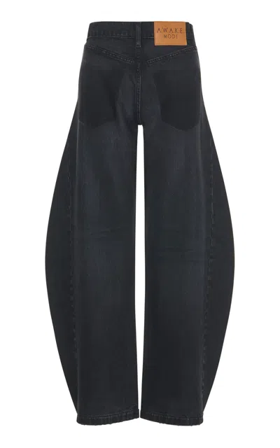 A.w.a.k.e. Rigid High-rise Balloon Jeans In Black