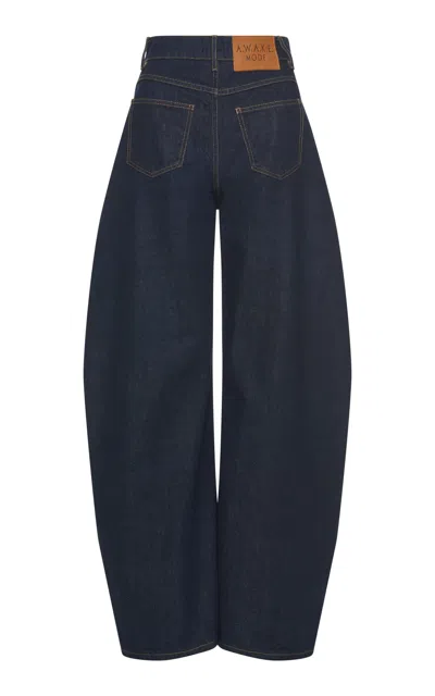 A.w.a.k.e. Rigid High-rise Rounded Jeans In Dark Wash