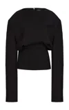 A.w.a.k.e. Round Neck Tailored Top In Blue