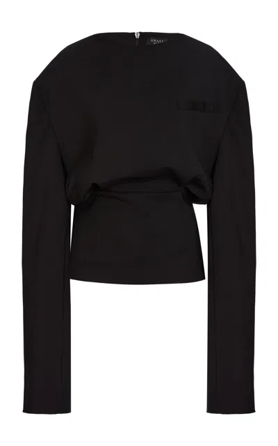 A.w.a.k.e. Round Neck Tailored Top In Blue