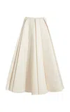A.w.a.k.e. Satin Panelled Skirt In Ivory
