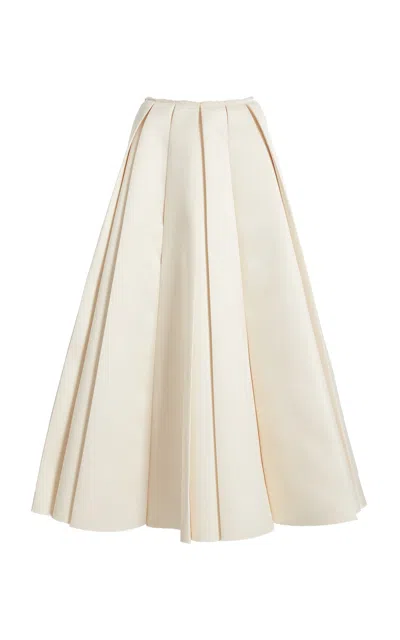 A.w.a.k.e. Satin Panelled Skirt In Ivory