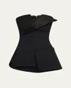 A.w.a.k.e. Strapless Corset Tuxedo Top In Black