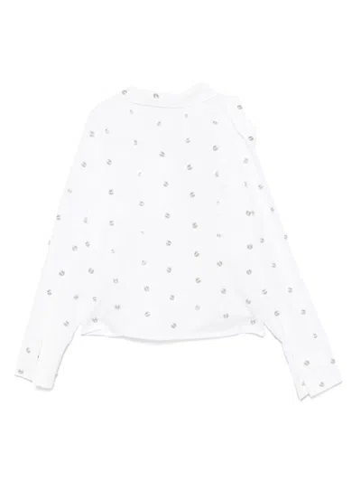 A.w.a.k.e. Studded Double-collar Shirt In White