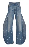 A.W.A.K.E. STUDDED RIGID LOW-RISE BALLOON JEANS