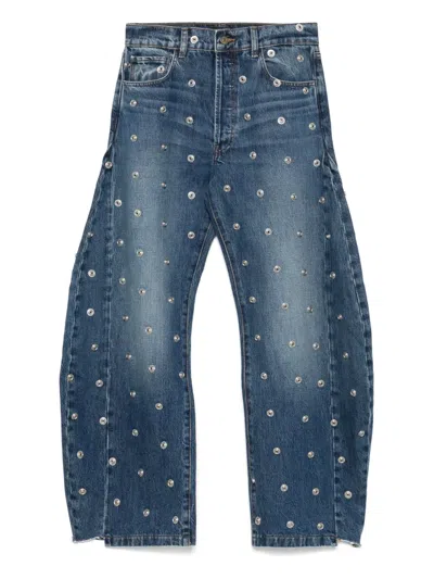 A.w.a.k.e. Studded Wide-leg Jeans