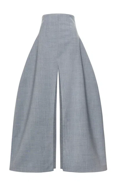 A.w.a.k.e. Tailored Wool-blend Maxi Skirt In Grey