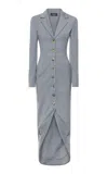 A.w.a.k.e. Tailored Wool-blend Midi Blazer Dress In Grey