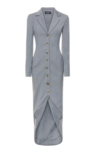 A.w.a.k.e. Tailored Wool-blend Midi Blazer Dress In Grey