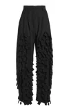 A.w.a.k.e. Tapered Rectangle Slit Knee Pants In Black