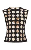 A.w.a.k.e. Top With Layered Holes In Black