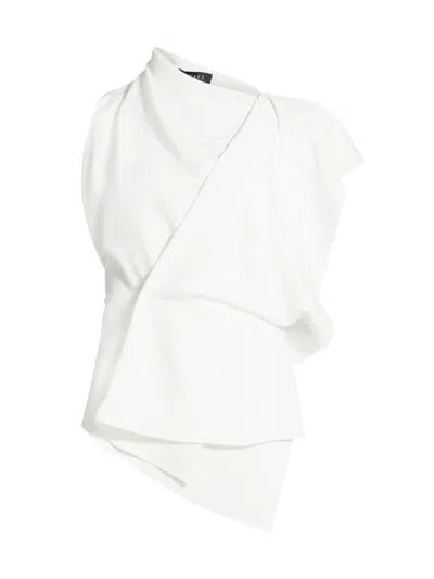 A.w.a.k.e. Women's Asymmetric Draped Sleeveless Top In White