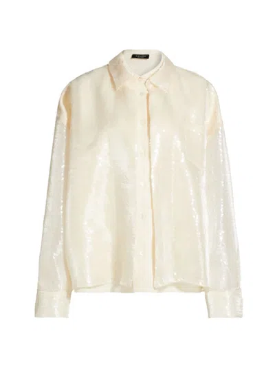 A.w.a.k.e. Women's Sequin Double Trompe L'oeil Shirt In Ivory