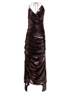A.W.A.K.E. WOMEN'S SEQUINED FITTED ASYMMETRIC RUCHED GOWN