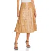 A.w.a.k.e. Womens Faux Leather Woven Midi Skirt In Beige