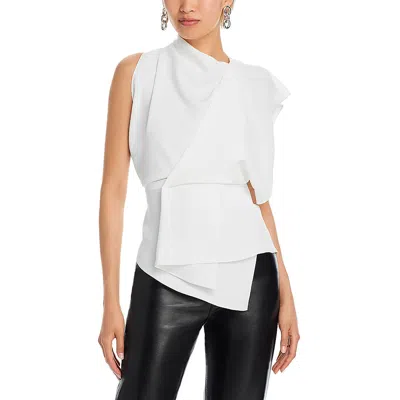 A.w.a.k.e. Womens Solid Polyester Wrap Top In White