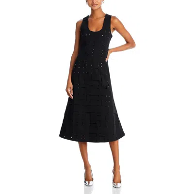 A.w.a.k.e. Sleeveless Interwoven Midi Dress In Black