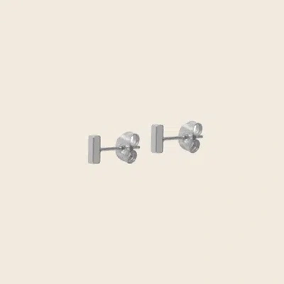 A Weathered Penny Bar Studs | Silver In Metallic