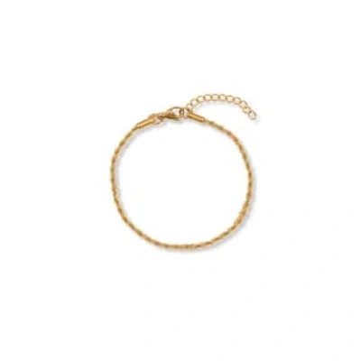 A Weathered Penny Delicate Rope Bracelet Gold