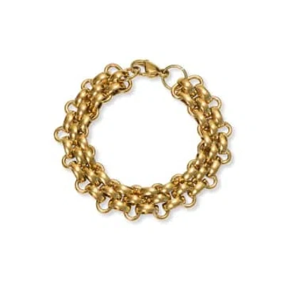 A Weathered Penny Knit Bracelet Gold