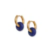 A Weathered Penny Women's Blue Agate Hoops - Gold In Gold