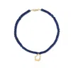 A Weathered Penny Women's Blue / Gold Kari Beaded Necklace ~ Navy In Blue