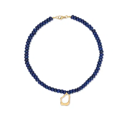 A Weathered Penny Women's Blue / Gold Kari Beaded Necklace ~ Navy
