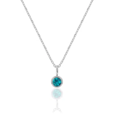 A Weathered Penny Women's Blue / Silver Silver Birthstone Necklace - December In Metallic