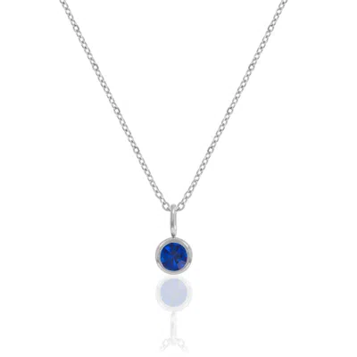 A Weathered Penny Women's Blue / Silver Silver Birthstone Necklace - September In Metallic