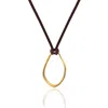 A Weathered Penny Women's Brown / Gold Gold Orb Necklace - Dark Brown Cord