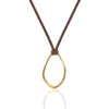 A Weathered Penny Women's Brown / Gold Gold Orb Necklace - Light Brown Cord