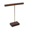 A Weathered Penny Women's Brown / Gold Walnut Wooden Necklace Stand