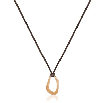 A Weathered Penny Women's Brown / Pink Nyx Necklace - Dark Brown In Gold