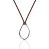 A Weathered Penny Women's Brown / Silver Silver Orb Necklace - Light Brown Cord In Brown