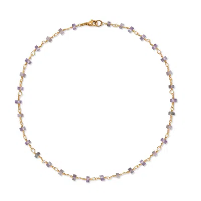 A WEATHERED PENNY WOMEN'S GOLD AMETHYST WIRE NECKLACE