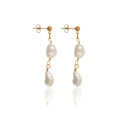 A Weathered Penny Women's Gold Blair Pearl Studs In White