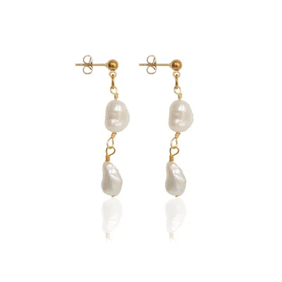 A Weathered Penny Women's Gold Blair Pearl Studs In Neutral