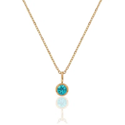 A Weathered Penny Women's Gold / Blue Gold Birthstone Necklace - December In Gold/blue