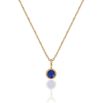 A Weathered Penny Women's Gold / Blue Gold Birthstone Necklace - September