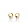 A Weathered Penny Women's Gold Contrast Cube Huggies In Gold