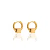 A Weathered Penny Women's Gold Cube Huggies In Gold