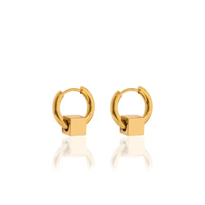 A Weathered Penny Women's Gold Cube Huggies