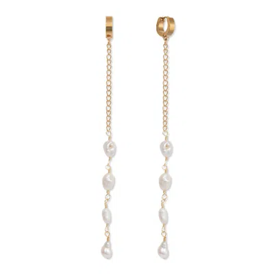 A Weathered Penny Women's Gold Genesis Pearl Hoops