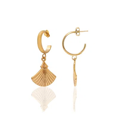 A Weathered Penny Women's Gold Ginkgo Drop Hoops