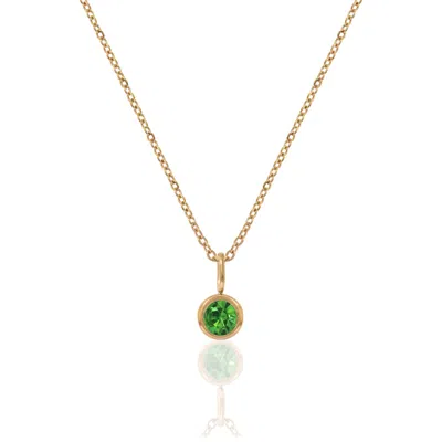 A Weathered Penny Women's Gold / Green Gold Birthstone Necklace - August