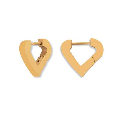 A Weathered Penny Women's Gold Heart Huggie Hoops