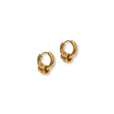 A Weathered Penny Women's Gold Sienna Hoops In Burgundy