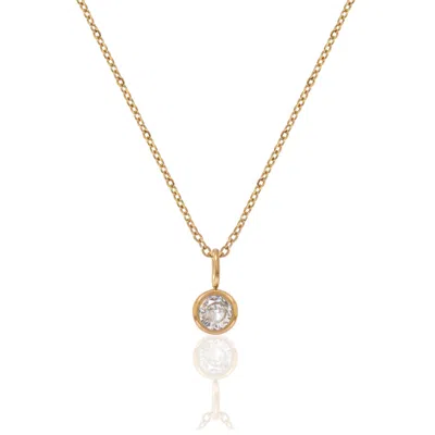 A Weathered Penny Women's Gold / Silver Gold Birthstone Necklace - April
