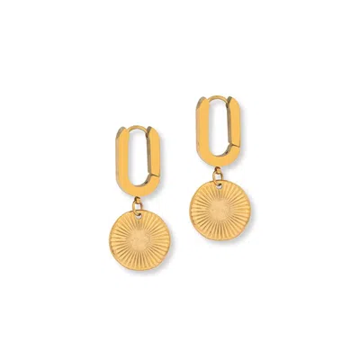 A Weathered Penny Women's Gold Sunburst Hoops