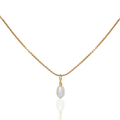 A Weathered Penny Women's Gold / White Pearl Droplet Necklace